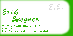 erik smegner business card